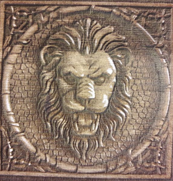 lion bias engraved via laser